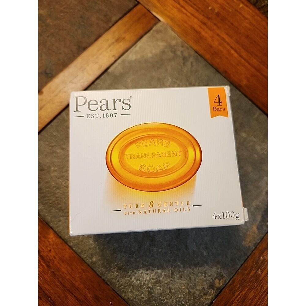Pears Transparent Bar Soap Pure & Gentle with Natural Oils 4 x 100g